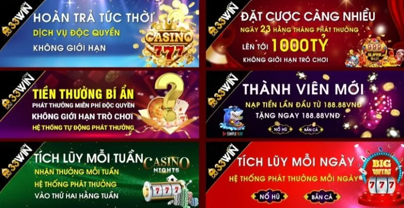 Khuyến mãi đặc biệt hoàn trả tức thời tại 33WIN