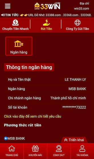 Thêm Tài Khoản Ngân Hàng Chính Chủ